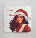 Black Mrs Claus Coaster