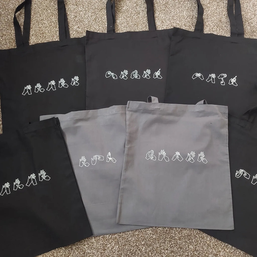 Personalised British Sign Language Tote Bag