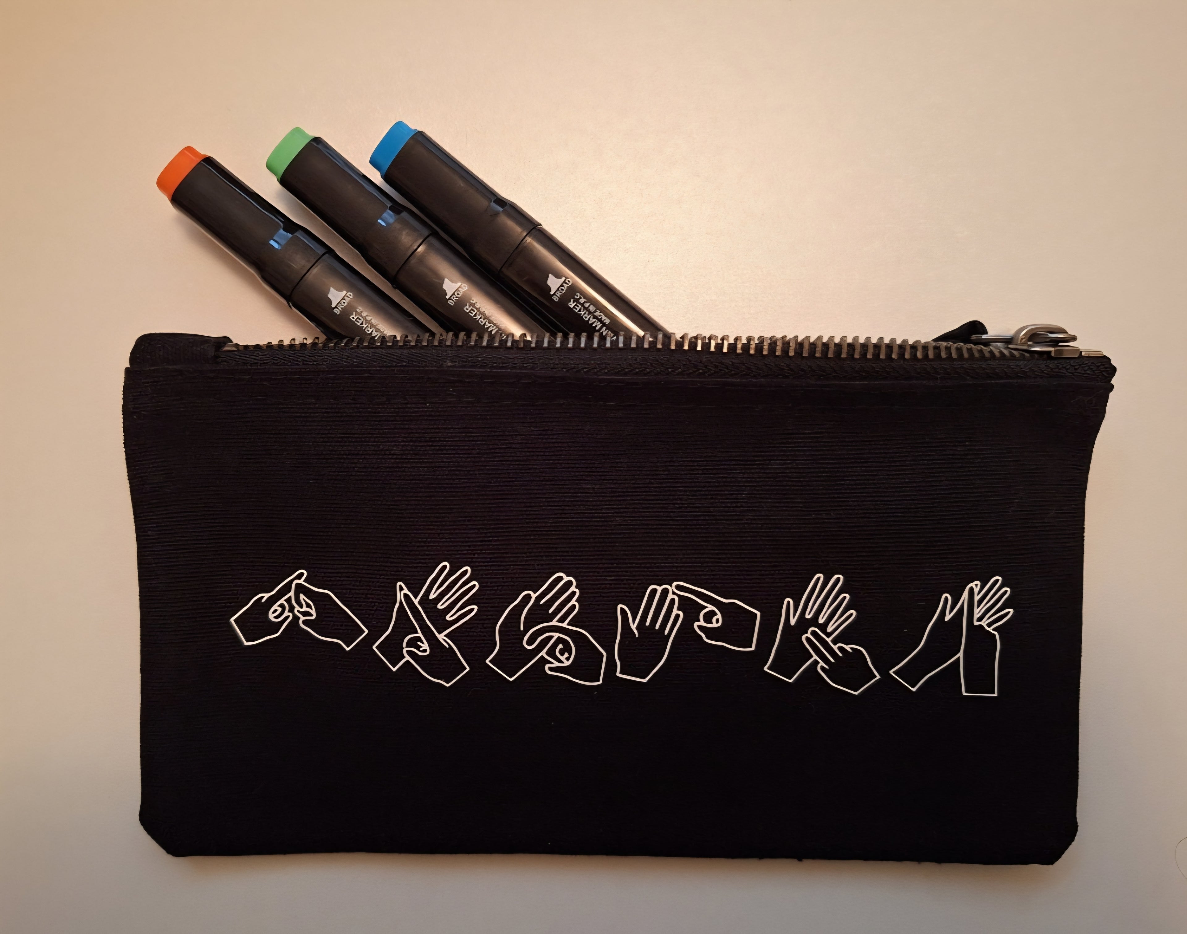 Personalised British Sign Language pencil case