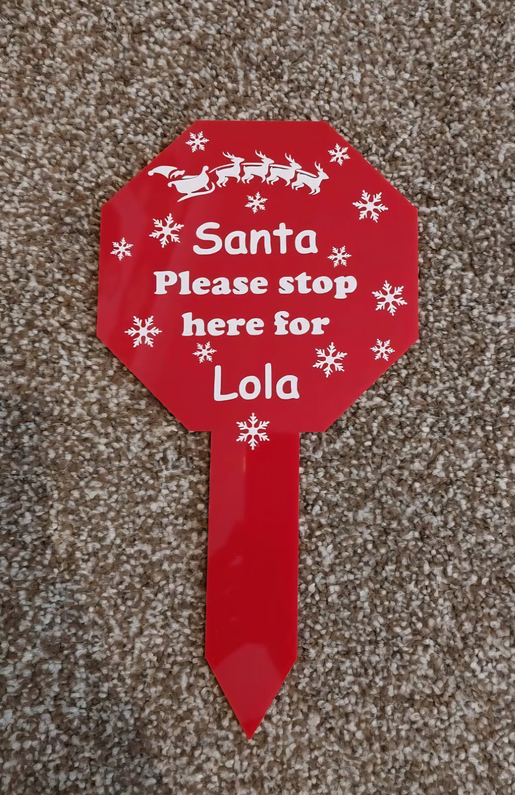Personalised Santa stop here sign