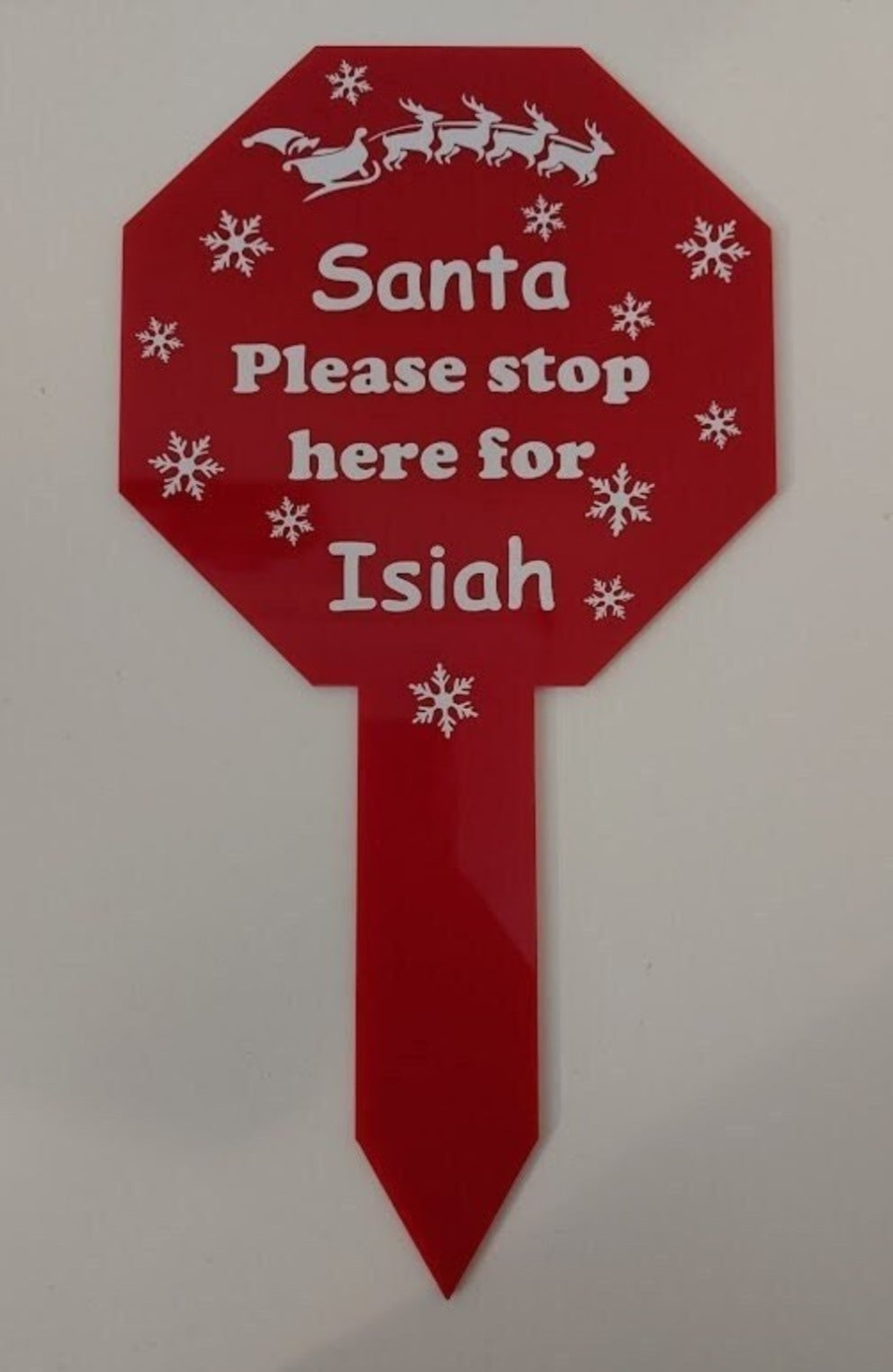 Personalised Santa stop here sign